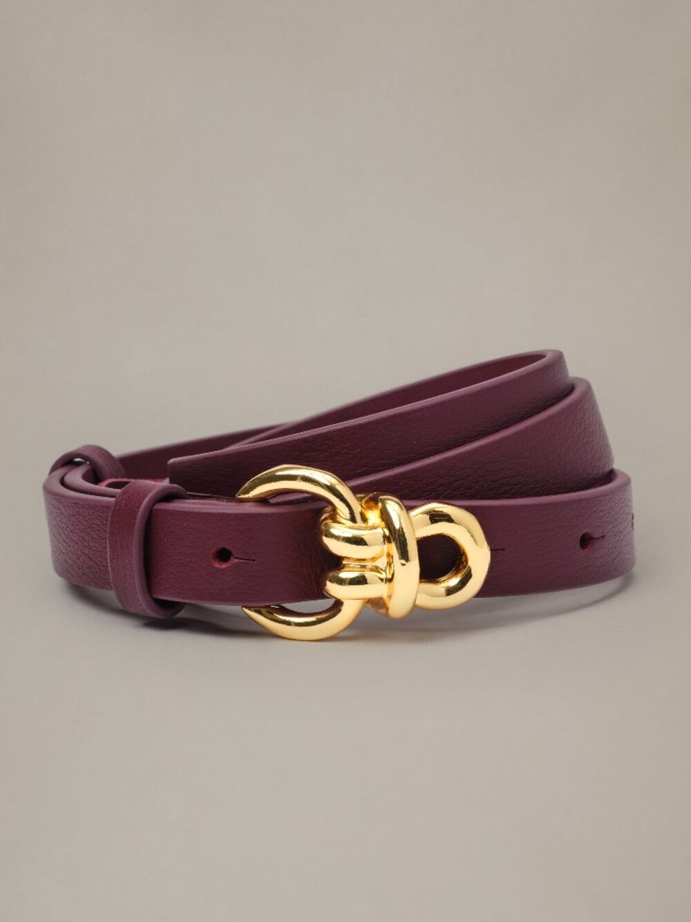 J McLaughlin Natalie Leather Belt - Cabernet NEW
